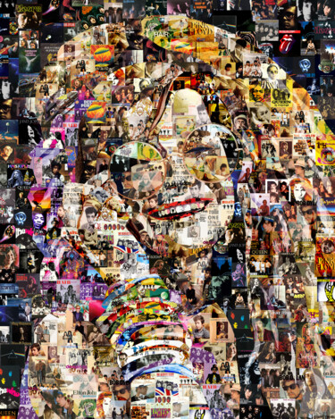 Collages titulada "Janis Joplin" por Alex Loskutov, Obra de arte original, Impresión digital