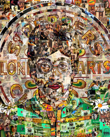 Collages intitulée "John Lennon Sgt Pep…" par Alex Loskutov, Œuvre d'art originale, Photo montage
