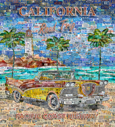 Arte digitale intitolato "California Road Tri…" da Alex Loskutov, Opera d'arte originale, Pittura digitale