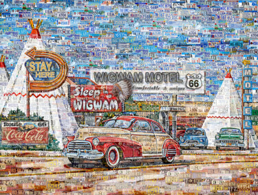 Arte digital titulada "Old America. Wigwam…" por Alex Loskutov, Obra de arte original, Foto-montaje