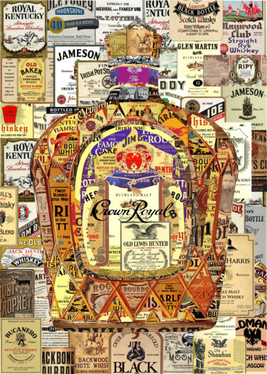 Liquor Art. Whiskey Crown Royal. Arts numériques intitulée "Liquor Art. Whiskey…" par Alex Loskutov, Œuvre d'art originale, Photo montage