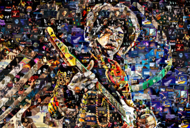 Collages getiteld "Jimi Hendrix" door Alex Loskutov, Origineel Kunstwerk, 2D Digital Work
