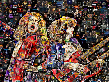 Digitale Kunst mit dem Titel "Robert Plant and Ji…" von Alex Loskutov, Original-Kunstwerk, Digitale Collage