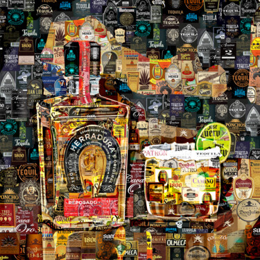 Arte digital titulada "Tequila Herradura A…" por Alex Loskutov, Obra de arte original, Collages digitales