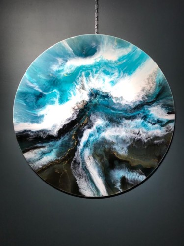 Картина под названием "Stormy waves abstra…" - Alexandr Makartsov, Подлинное произведение искусства, Смола Установлен на Дер…