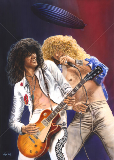 Malerei mit dem Titel "Led Zeppelin Robert…" von Alex Mets, Original-Kunstwerk