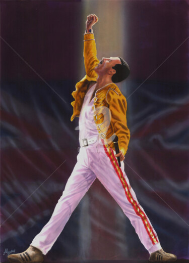 Schilderij getiteld "Freddie Mercury  Qu…" door Alex Mets, Origineel Kunstwerk, Acryl