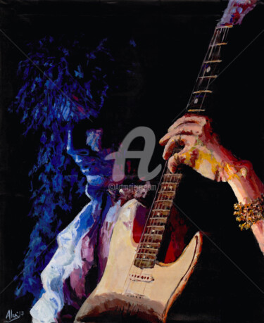 Painting titled "Yngwie Malmsteen  F…" by Alex Mets, Original Artwork, Acrylic