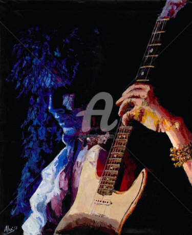 Pittura intitolato "Yngwie Malmsteen  F…" da Alex Mets, Opera d'arte originale, Acrilico