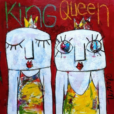 Malerei mit dem Titel "kING AND QUEEN" von Alex'N, Original-Kunstwerk, Acryl Auf Keilrahmen aus Holz montiert