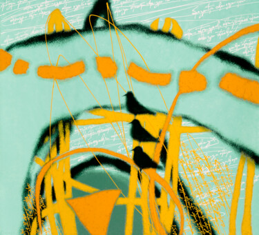 Картина под названием "Sundial 日晷" - Alex Oliger, Подлинное произведение искусства, Масло