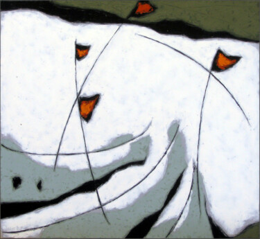 Картина под названием "Забытые лодки (Forg…" - Alex Oliger, Подлинное произведение искусства, Масло