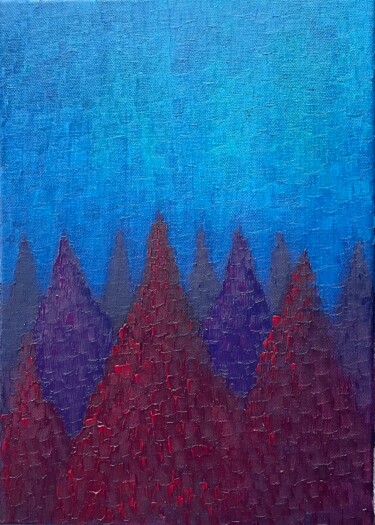 Картина под названием "Winter" - Alex Pierantoni, Подлинное произведение искусства, Масло Установлен на Деревянная рама для…