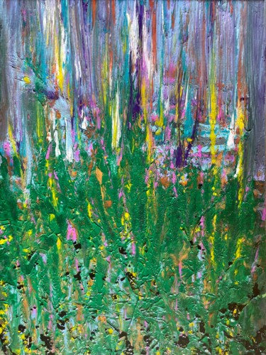 Painting titled "Backyard grass" by Alex Pierantoni, Original Artwork, Acrylic