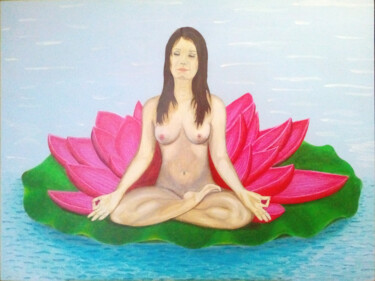 Painting titled "Painting "Two lotus…" by Alexander Samokhval, Original Artwork, Acrylic