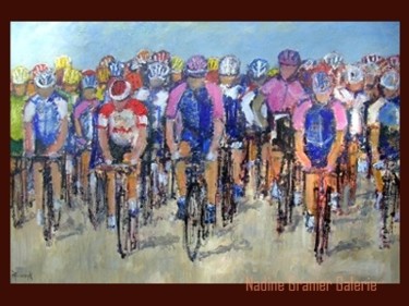 Peinture intitulée ""Course cycliste"" par Alex Tomaszyk, Œuvre d'art originale