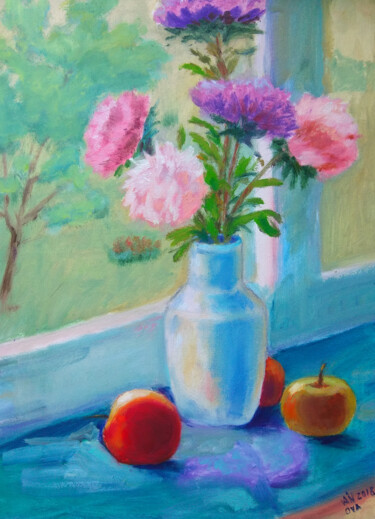 Peinture intitulée "Still life with ast…" par Alex Vainova, Œuvre d'art originale, Huile