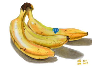 Disegno intitolato "Bananas" da Alex Vainova, Opera d'arte originale, Pennarello