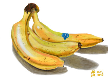 Desenho intitulada "Bananas" por Alex Vainova, Obras de arte originais, Marcador