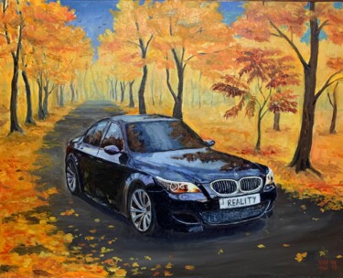 Painting titled "Reality. BMW car m5…" by Alex Vainova, Original Artwork, Oil