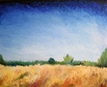 Картина под названием "Cyprus landscape /…" - Alex Z, Подлинное произведение искусства, Масло
