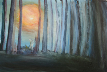 Peinture intitulée "Winter sun / Зимнее…" par Alex Z, Œuvre d'art originale, Huile