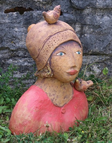 Sculpture titled "Ophélie" by Alexa Vincze, Original Artwork, Ceramics