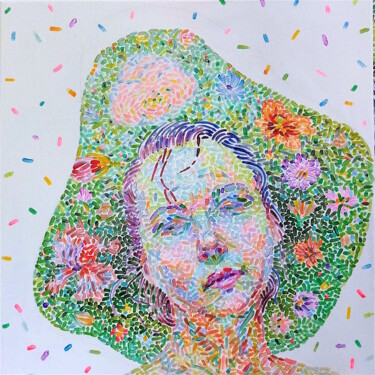 Картина под названием "Lady in Hat" - Alexandra Finkelchtein, Подлинное произведение искусства, Акрил Установлен на Деревянн…