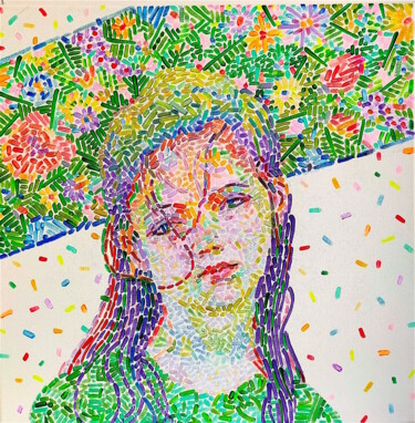 Картина под названием "Sweet Gardener" - Alexandra Finkelchtein, Подлинное произведение искусства, Акрил Установлен на Дерев…
