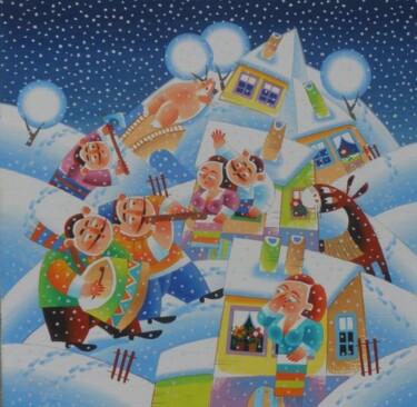 Картина под названием "Winter 3" - Alexandar Yanakiev, Подлинное произведение искусства, Масло