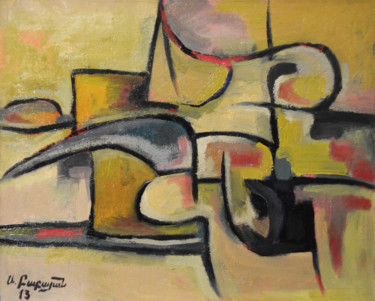 Painting titled "Composition #12" by Alexander Babayan, Original Artwork, Oil