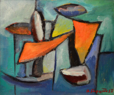 Painting titled "Composition #14" by Alexander Babayan, Original Artwork, Oil