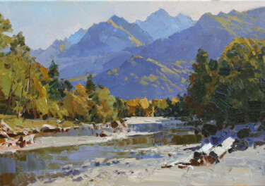 Painting titled "Autumn at the mount…" by Alexander Babich, Original Artwork, Oil