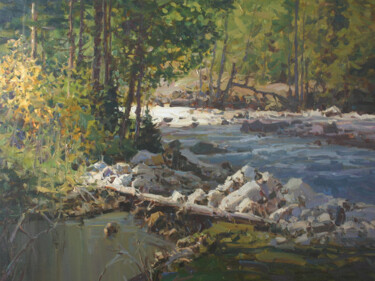Painting titled "On the banks of the…" by Alexander Babich, Original Artwork, Oil