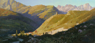 Painting titled "Morning in Fiagdon" by Alexander Babich, Original Artwork, Oil