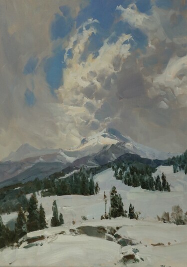 Peinture intitulée "Облака в движении" par Alexander Babich, Œuvre d'art originale, Huile