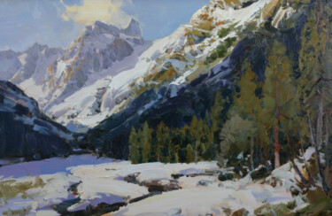 Картина под названием "Mountain Amanauz. W…" - Alexander Babich, Подлинное произведение искусства, Масло