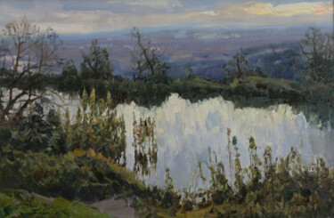 Картина под названием "Верхний пруд" - Alexander Babich, Подлинное произведение искусства, Масло