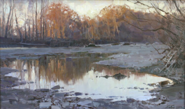 Painting titled "Reflection" by Alexander Babich, Original Artwork, Oil