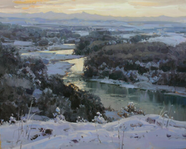 Peinture intitulée "Зимние дали" par Alexander Babich, Œuvre d'art originale, Huile