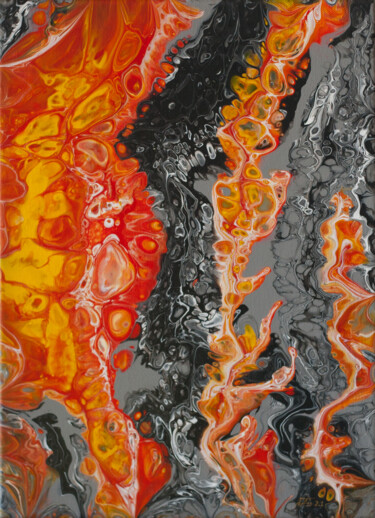 Pintura titulada "Lava flow - 1" por Alexander Berestyuk, Obra de arte original, Acrílico Montado en Bastidor de camilla de…