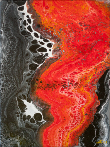 Peinture intitulée "Lava flow - 2" par Alexander Berestyuk, Œuvre d'art originale, Acrylique Monté sur Châssis en bois