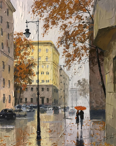 Картина под названием "Lane at the Patriar…" - Александр Болотов, Подлинное произведение искусства, Масло