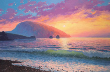 Painting titled "Sunrise over the Be…" by Aleksandr Bolotov, Original Artwork, Oil