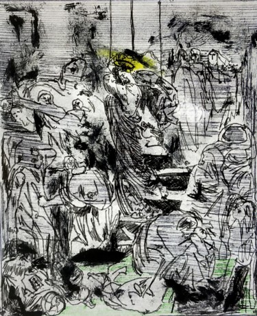 Painting titled "On sacrilegioun : t…" by Alexander Branca, Original Artwork, Ink