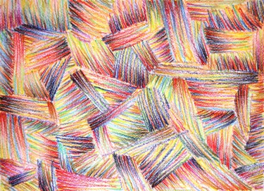 Картина под названием "Цветное возбуждение" - Alexander Breskin, Подлинное произведение искусства, Цветные карандаши