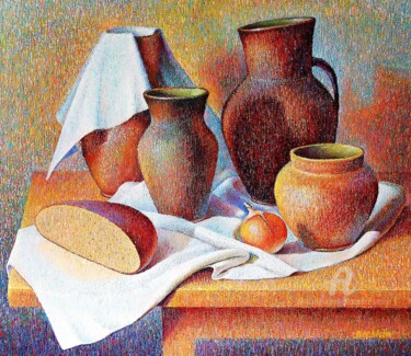 Peinture intitulée "Хлеб" par Alexander Breskin, Œuvre d'art originale, Huile Monté sur Châssis en bois