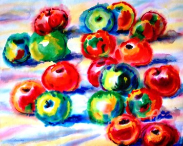 Картина под названием "Яблоки" - Alexander Breskin, Подлинное произведение искусства, Акварель