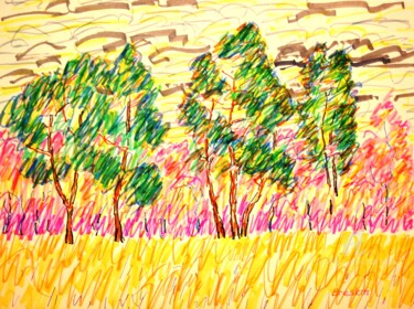 Рисунок под названием "Начало леса" - Alexander Breskin, Подлинное произведение искусства, Маркер