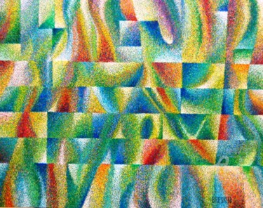 Картина под названием "Цветная музыка 2" - Alexander Breskin, Подлинное произведение искусства, Пастель
